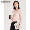 oldcolour春季新款纯色气质V领软糯温柔套头针织衫女Q110515A1 商品缩略图2