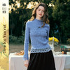 两三事梵高文艺鸢影入梦2025春季新款绣花蕾丝拼接打底衫女针织衫 商品缩略图0