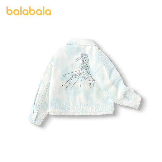 巴拉巴拉儿童牛仔外套女童装春季晕染蝴蝶结印花上衣纯棉舒适时尚 商品图2