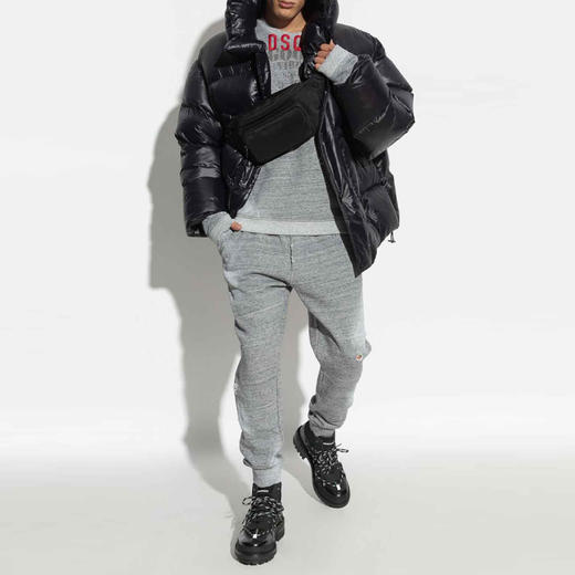 DSQUARED2 男士徽标绗缝连帽羽绒服 黑色 S79AM0062 S60518 900 商品图3