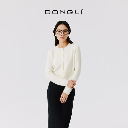 东黎 •山羊绒女士秋冬圈圈纱圆领开衫 4556 商品图0