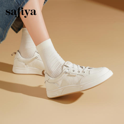 Safiya/索菲娅2025春新款百搭平底学院休闲小白鞋 SFD1112163 商品图4