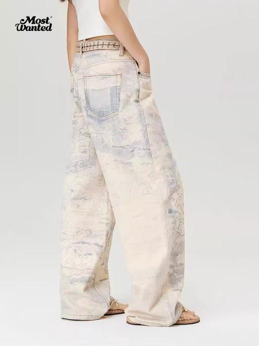 mostwantedlab彩虹/M2434037/钩针破坏冷转移牛仔裤 商品图2