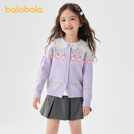 巴拉巴拉童装女童毛衫提花针织衫2025春新款开衫甜美 商品图0