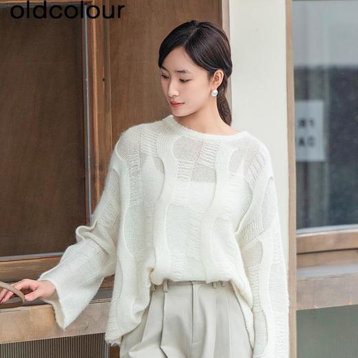 oldcolour春季新款粉色时尚气质宽松慵懒感套头针织衫女Q120505A1 商品图1