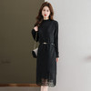 针织连衣裙洋气拼接中长款宽松大码毛衣裙 YXY17-839 商品缩略图2