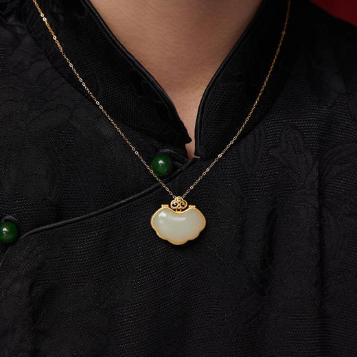 【宫里项链】和田玉平安如意锁项链 商品图4