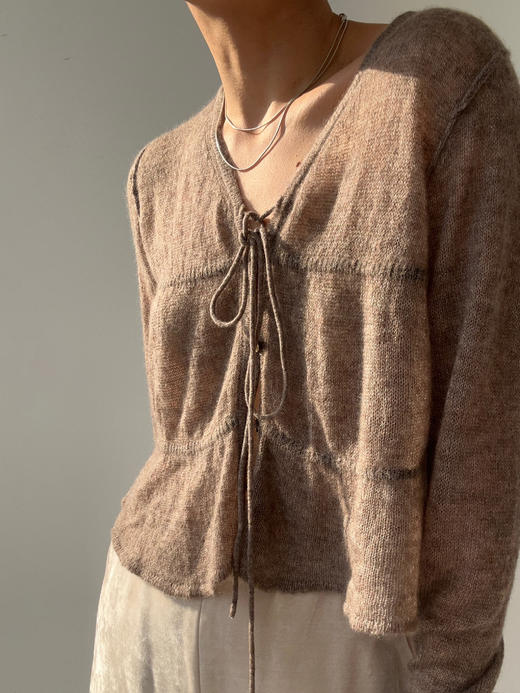 TU｜C05AW24-KW01 系带超轻针织开衫 [ 黑BK00 / 白WT00 / 棕BR00 ] 商品图8