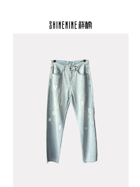 W339731599清新字母牛仔裤