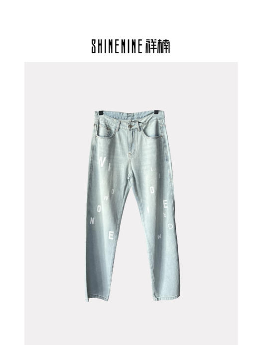 W339731599清新字母牛仔裤 商品图0