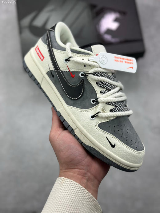 秋冬特惠💰390 Nike SB Dunk Low “SUP联名—绑带黑勾” 周年高端定制 低帮休闲板鞋 商品图0