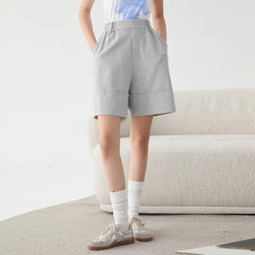 谜底卫裤短裤女2025春新品运动休闲风高腰百搭宽松裤子251MK0006