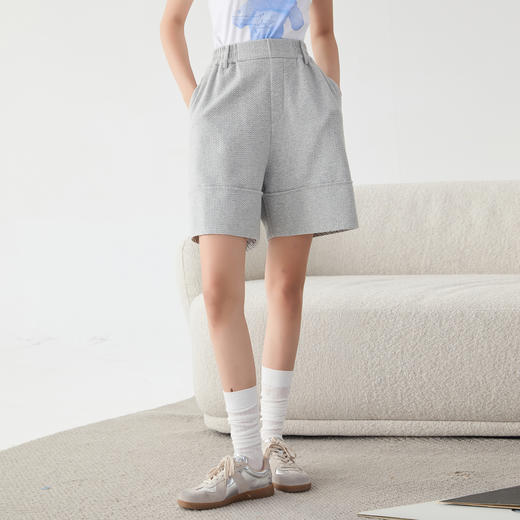 谜底卫裤短裤女2025春新品运动休闲风高腰百搭宽松裤子251MK0006 商品图0