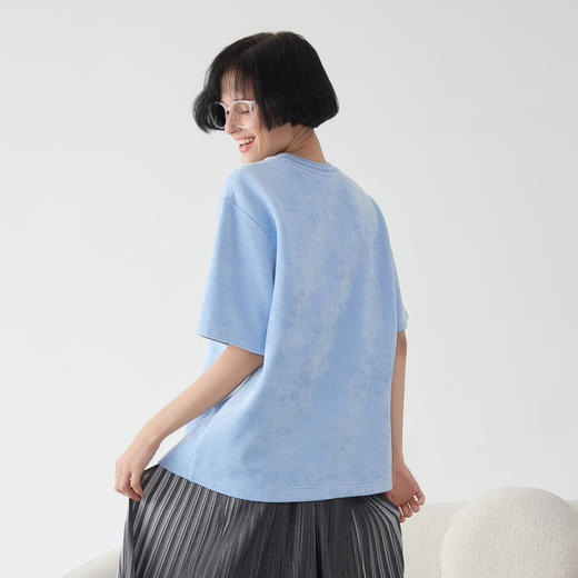 谜底大廓形T恤短袖女2025春季新品运动休闲风宽松上衣251MT0104 商品图2