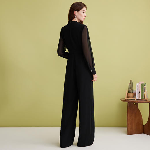 EITIE爱特爱时尚设计感印花立领气质高腰连体裤2025春季新款A2512503 商品图4