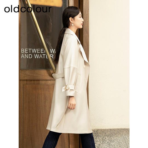 oldcolour春季新品时尚英伦风收腰显瘦通勤风衣外套女Q130414A1 商品图1