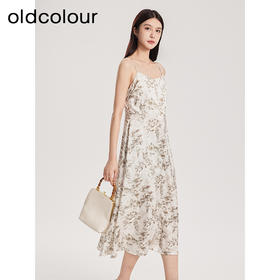 oldcolour春夏新品法式时尚气质碎花减龄吊带连衣裙女Q131006A1