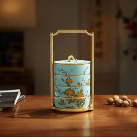 国瓷永丰源西湖蓝5头糖果盒