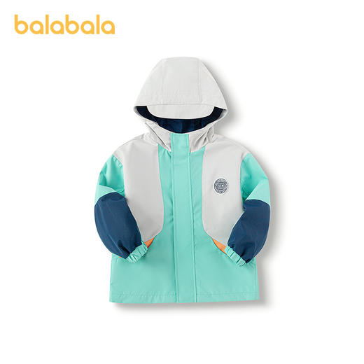 巴拉巴拉童装儿童外套男童春秋装连帽软壳衣拼色户外风趣味活泼 商品图4