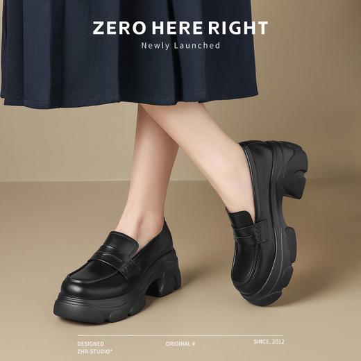 ZHR则则松糕底乐福鞋2024新款时尚百搭厚底单鞋轻便爆款ins小皮鞋 商品图5