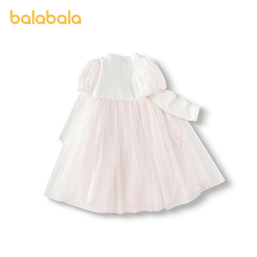 巴拉巴拉童装女童公主裙假两件连衣裙春季网纱裙甜美蝴蝶结洋气 商品图2