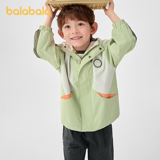 巴拉巴拉童装儿童外套男童春秋装连帽软壳衣拼色户外风趣味活泼 商品图2