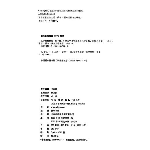 文学思想研究 第一辑 沙红兵 编 三联书店 商品图4
