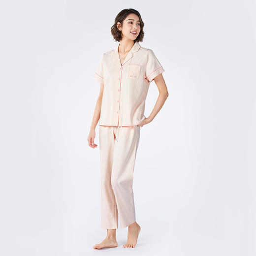 都市丽人女士无尘棉短袖套装薄单面无尘棉亲情蜜语短袖类LHH9A2 商品图5