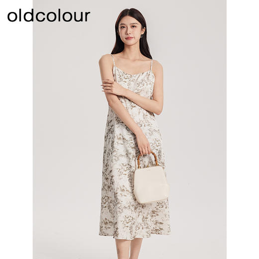 oldcolour春夏新品法式时尚气质碎花减龄吊带连衣裙女Q131006A1 商品图2
