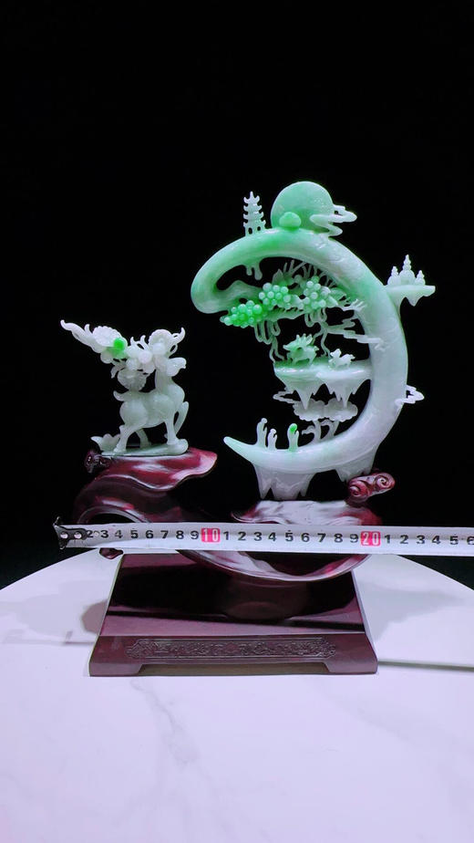 620785翡翠摆件【璐璐发财 鹿鸣蝉音】 商品图2