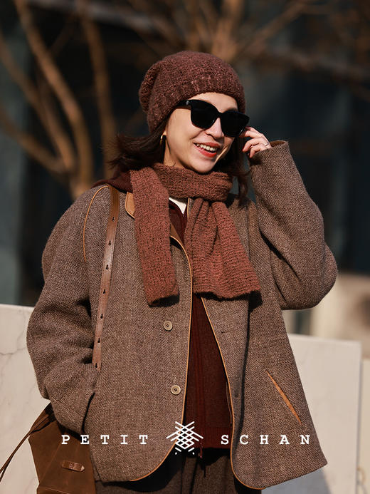 PETIT SCHAN小闪 ACC#015 Dirty white 脏小白 骆驼绒山羊绒混纺手工编织围巾 商品图5