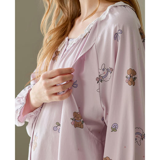 芬腾月子服春秋季新款纯棉长袖睡衣女孕妇产后哺乳全棉家居服套装 商品图1