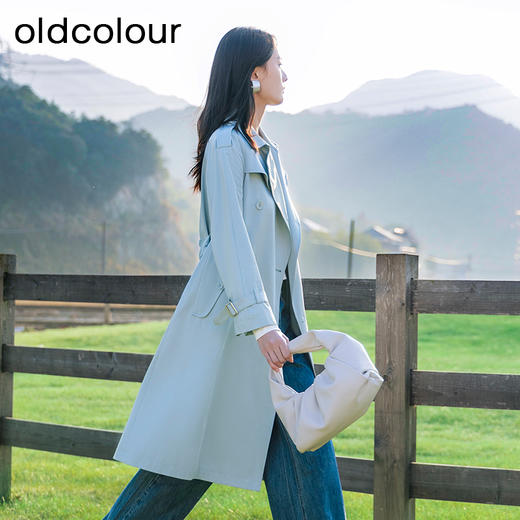 oldcolour春季新款韩系休闲简约气质宽松显瘦风衣外套女Q110405A1 商品图3
