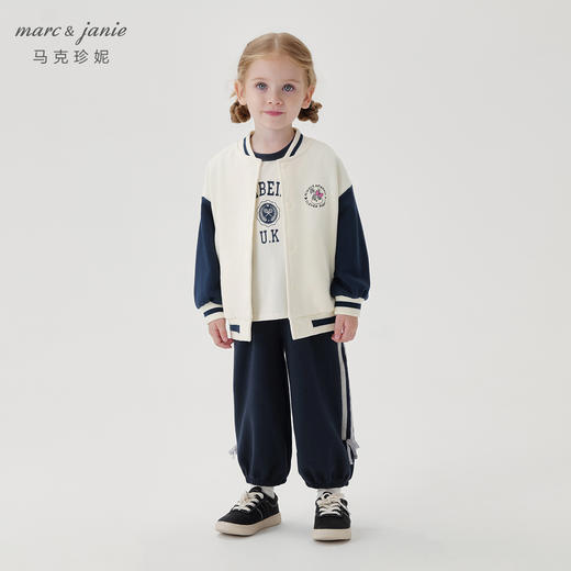 马克珍妮秋装新款 女童超舒棉学院风拼接棒球服外套231159 商品图1