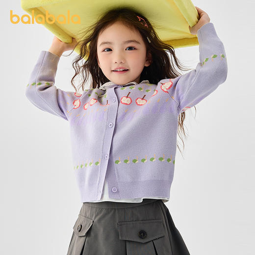 巴拉巴拉童装女童毛衫提花针织衫2025春新款开衫甜美 商品图2