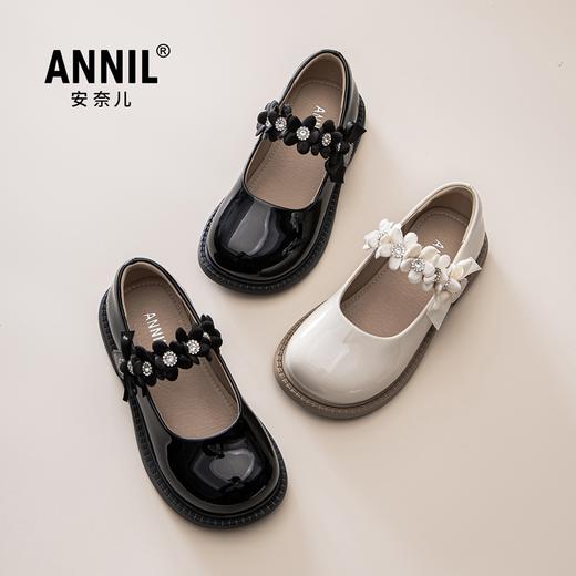 ANNIL/安奈儿女童小皮鞋2025春季新款儿童软底公主黑色中大童玛丽珍单鞋HG5101219 商品图2