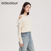 oldcolour春季新款白色蕾丝拼接法式温柔套头针织衫女DQ180501A1 商品缩略图2