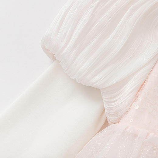 巴拉巴拉童装女童公主裙假两件连衣裙春季网纱裙甜美蝴蝶结洋气 商品图3