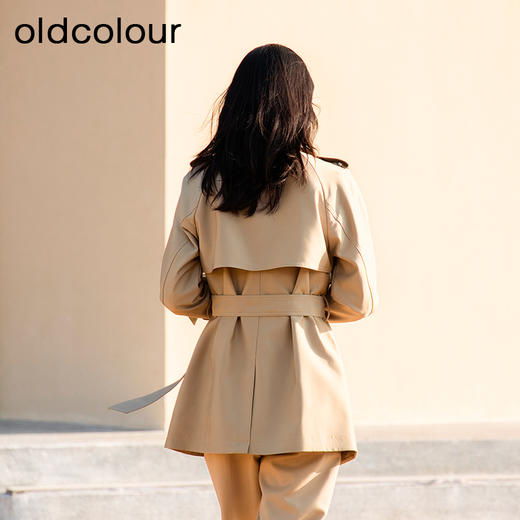 oldcolour春季新款卡其色日系简约宽松高级感风衣外套女Q110413A1 商品图4