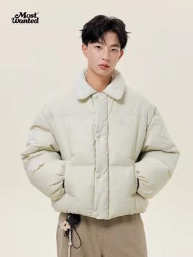 mostwantedlab彩虹/M2434142/小花刺绣翻领短款面包羽绒服