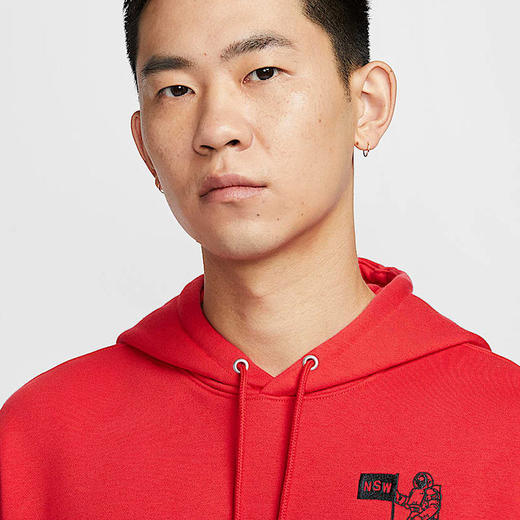 Nike耐克男子卫衣红色本命年宇航员印花连帽运动套头衫HQ8595-657 商品图2