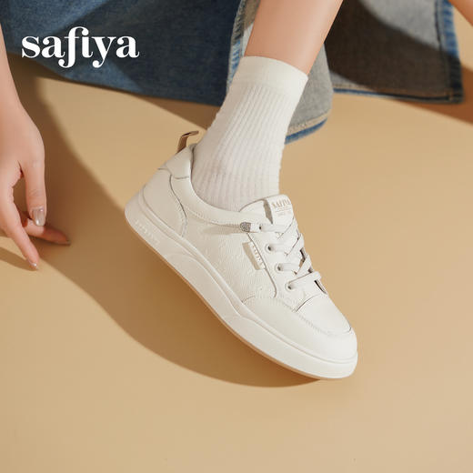 Safiya/索菲娅2025春新款百搭平底学院休闲小白鞋 SFD1112163 商品图3