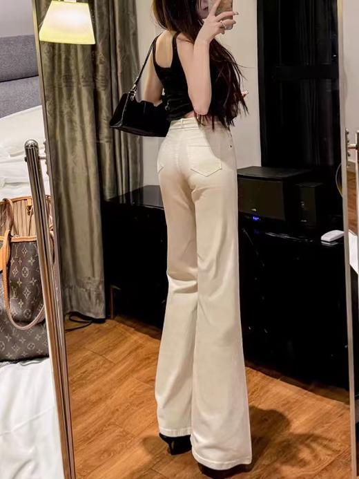 <曾小咸推荐> 米杏色高腰微喇牛仔裤  商品图5