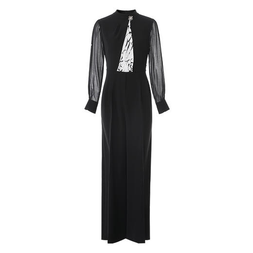 EITIE爱特爱时尚设计感印花立领气质高腰连体裤2025春季新款A2512503 商品图5