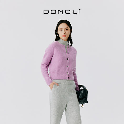东黎 •山羊绒女士秋冬圈圈纱圆领开衫 4556 商品图3
