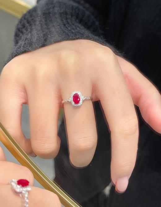0.7ct刻面红宝石戒指 商品图4
