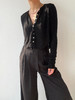 TU｜C02SS23-KW02-BK00 黑色羊毛短款针织开衫 商品缩略图0