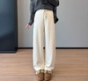 2024口碑复活升级版加绒山羊绒！桑蚕丝松紧腰弯刀加绒直筒裤！ 商品缩略图0