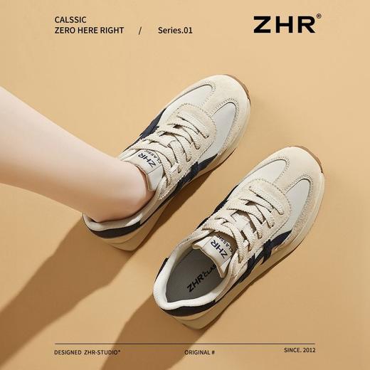 ZHR银色真皮德训鞋女2025春季新款时尚百搭休闲鞋透气软底休闲鞋 商品图7