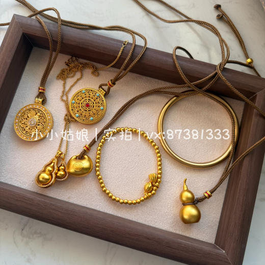 不是黄金买不起而是沙金更有性价比！珐琅掐丝彩金中式沙金项链 商品图0